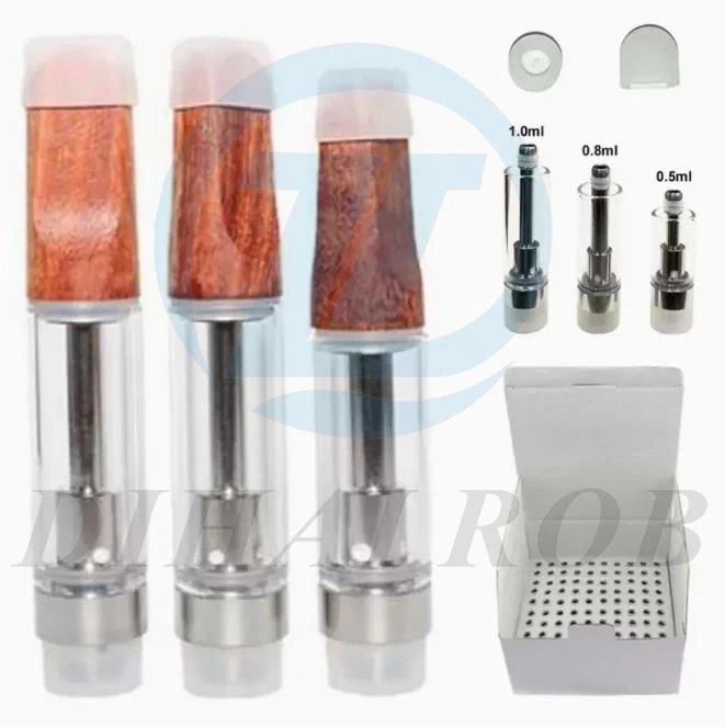 Atomizer sigarèt vid Vape Vaporizer plim Cartridge an bwa Degoute Degaje Sigarèt detantè