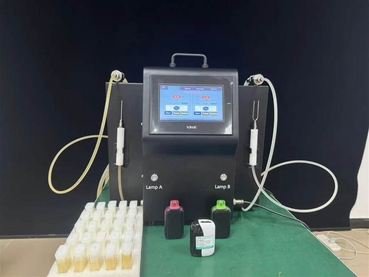 Semi-Otomatik doub-Tèt E-Ji Nikotin machin: Segondè-Precision Vape Cartridge Equipment Filling Equipment